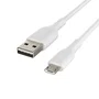 Belkin BOOST↑CHARGE Cable USB Micro-USB B a USB-A 1 Metro Blanco, Certificación USB-IF, para Carga y Sincronización, Resistente (8000 dobleces)