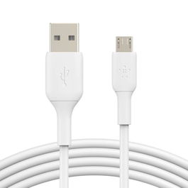 Belkin CAB005bt1MWH Cable USB-A a Micro-USB Blanco de 1 metro para Carga y Sincronización de Baterías Externas, Cámaras y Dispositivos con Conector Micro-USB