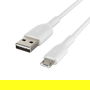 Belkin CAB005bt1MWH Cable USB-A a Micro-USB Blanco de 1 metro para Carga y Sincronización de Baterías Externas, Cámaras y Dispositivos con Conector Micro-USB