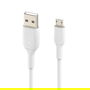 Belkin CAB005bt1MWH Cable USB-A a Micro-USB Blanco de 1 metro para Carga y Sincronización de Baterías Externas, Cámaras y Dispositivos con Conector Micro-USB