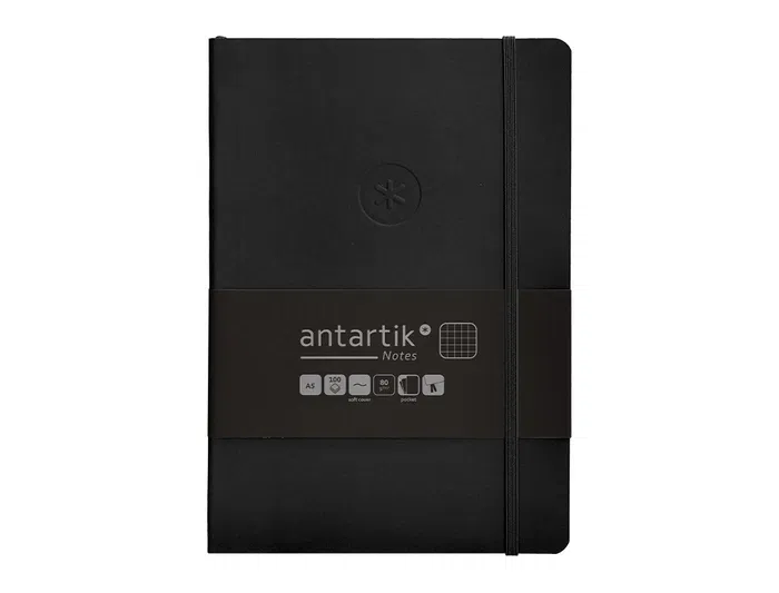 Antartik Cuaderno A5 Tapa Blanda Hojas Cuadriculadas Negro 80 Hojas 80 gr FSC