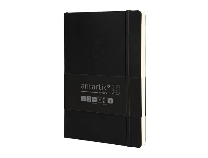 Antartik Cuaderno A5 Tapa Blanda Hojas Cuadriculadas Negro 80 Hojas 80 gr FSC