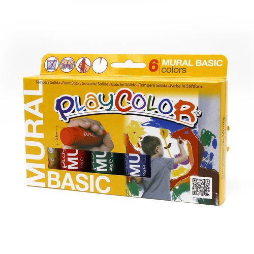 Tempera Solida Playcolor Mural 40Gr. Estuche De 6 Colores