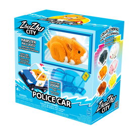 Jazwares Zhu Zhu Hamster Coche de Policía Z1078 - Juguete Interactivo con +40 Sonidos y Comportamientos