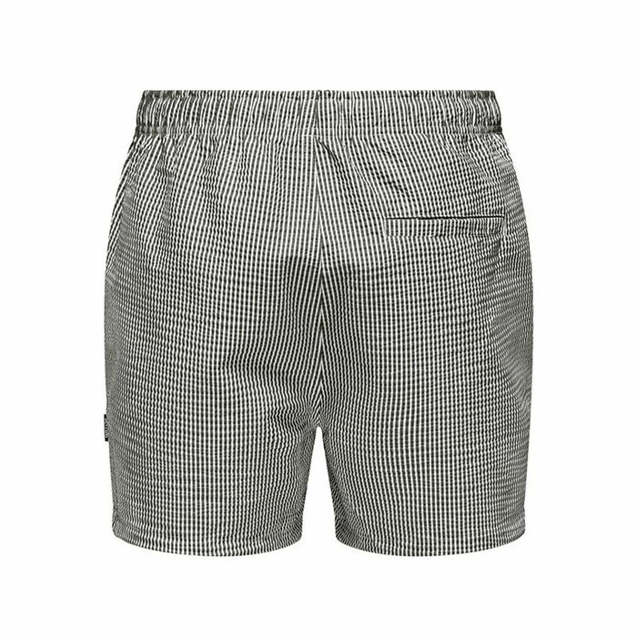 Bañador Hombre Only & Sons Onsted Stripe Seersucker Blanco Negro