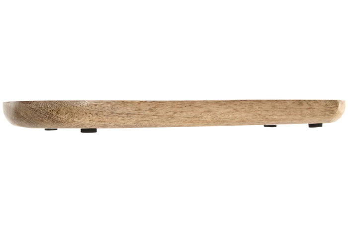 DKD Home Decor Bandeja de Mango Lacado Blanco 30x10x2,5 cm