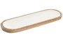 DKD Home Decor Bandeja de Mango Lacado Blanco 30x10x2,5 cm