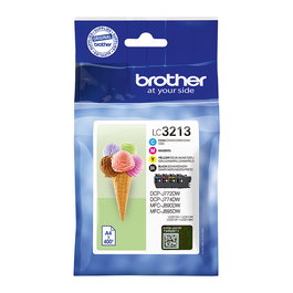 Brother LC-3213VALDR - Pack Value de 4 Cartuchos de Tinta XL Alto Rendimiento (Negro, Cian, Magenta, Amarillo) Original para Impresoras Brother