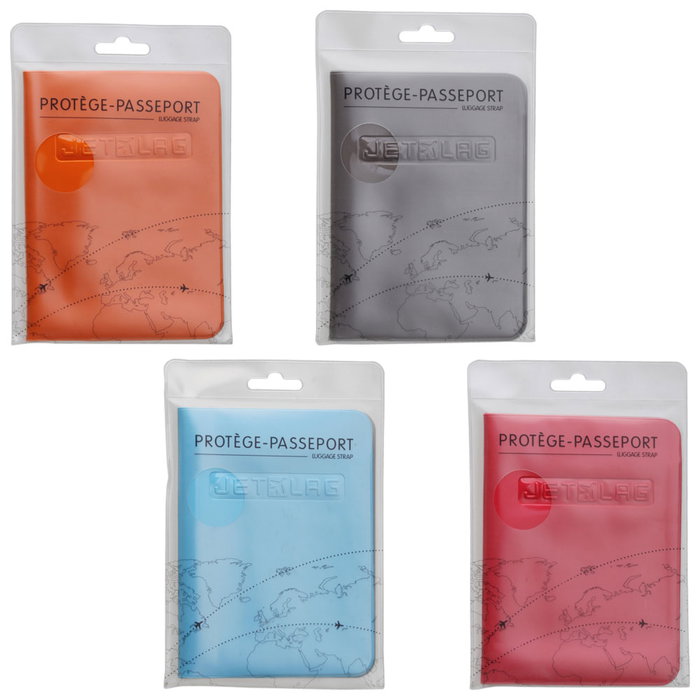 Jet Lag Funda Pasaporte 13,5x21 cm PVC brillante, resistente al agua, colores surtidos