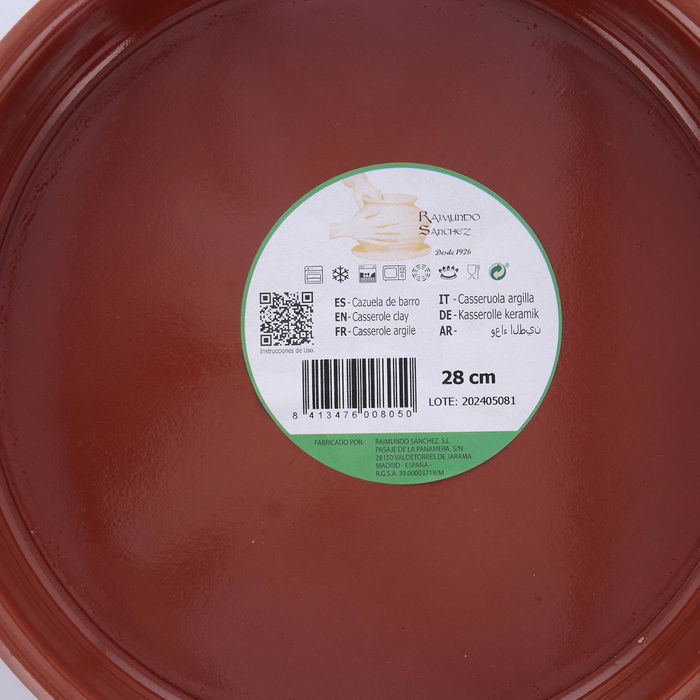 Cazuela Barro Asas Barro Profesional Raimundo 28 cm