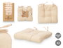 Giftdecor Set 2 Cojines Silla Beige 40x40x16 cm Tela Poliester (Set de 6)