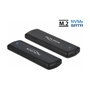DeLOCK Caja Externa USB Tipo C para SSD M.2 NVMe y SATA 10 Gbit/s, Realtek RTL9210B, Aluminio Negro, Plug and Play, Incluye Cable USB C - C