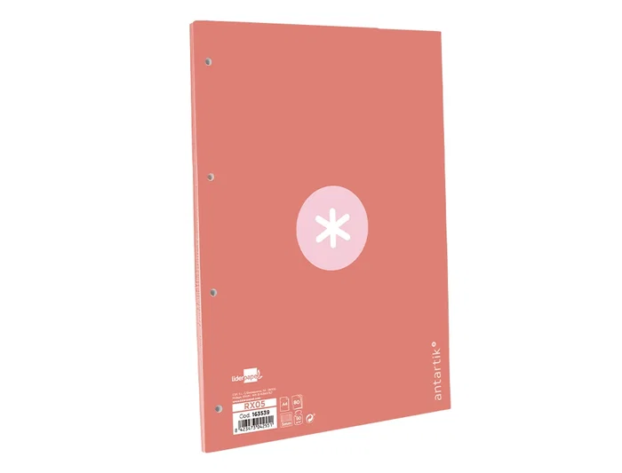 Antartik Recambio A4 80 Hojas 90gr Cuadro 5 mm 4 Taladros 1 Banda Marco Color Rosa