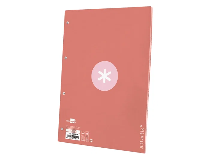 Antartik Recambio A4 80 Hojas 90gr Cuadro 5 mm 4 Taladros 1 Banda Marco Color Rosa