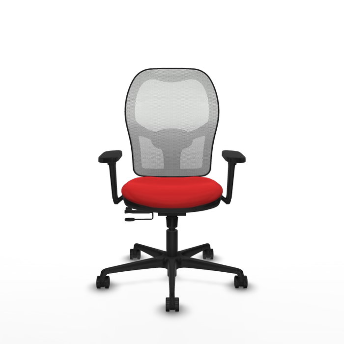 PIQUERAS Y CRESPO Silla de oficina Jorquera con mecanismo Sincro/Traslack Rojo y Blanco
