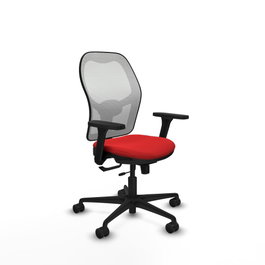 PIQUERAS Y CRESPO Silla de oficina Jorquera con mecanismo Sincro/Traslack Rojo y Blanco