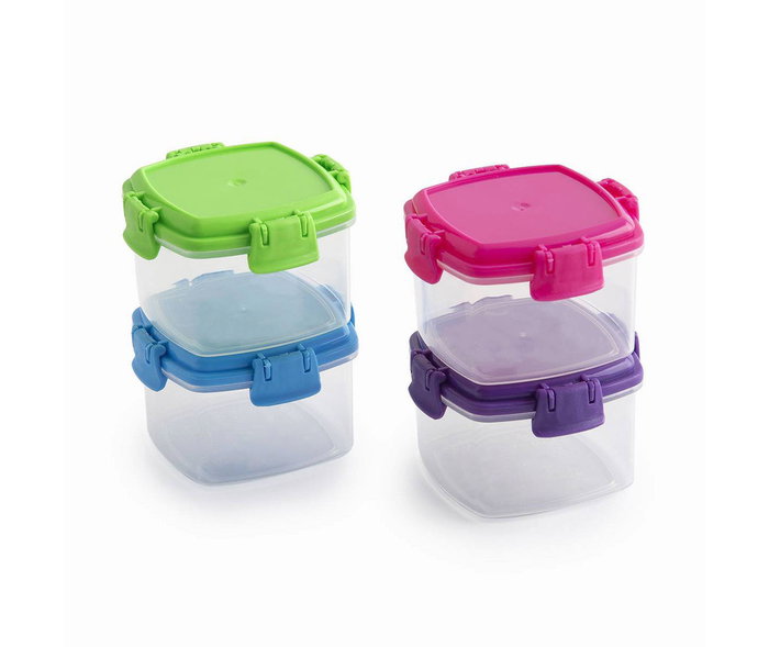 Privilege Set 4 Mini Fiambreras 65ml | Largo 6 cm, Ancho 6 cm, Alto 3.8 cm (24 Unidades)