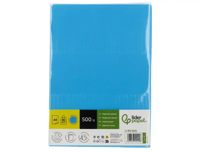 Liderpapel Papel color azul intenso DIN A4 80 g, 500 hojas