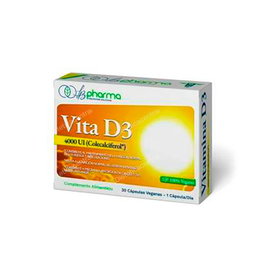 LB PHARMA Vita D3 30 Cápsulas - Vitamina D3 Vegana para Huesos, Inmunidad y Absorción de Calcio