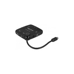 DeLOCK 65529 Lector de Tarjetas OTG USB Micro con Hub USB 3 Puertos - Compatible MicroSD, SD, MS - Negro