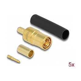 DeLOCK Conector Coaxial SMB Macho para RG-174 / RG-316 con Tubo Termorretráctil - 5 Piezas