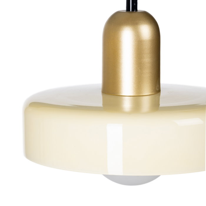 Lámpara Techo Amarillo Metal-Cristal 25 X 25 X 23 cm