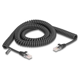 DeLOCK Cable Ethernet RJ45 Macho a Macho Cat.5e 3 m Espiral Negro