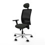 PIQUERAS Y CRESPO Silla de oficina Zulema con mecanismo Sincro y Brazos 3D, Negro