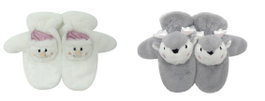 DKD Home Decor Set de 2 Manoplas de Poliéster Blanco y Gris