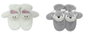 DKD Home Decor Set de 2 Manoplas de Poliéster Blanco y Gris
