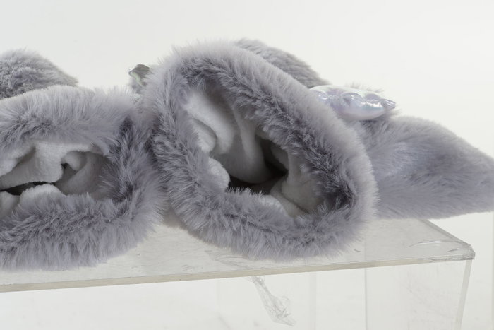DKD Home Decor Set de 2 Manoplas de Poliéster Blanco y Gris