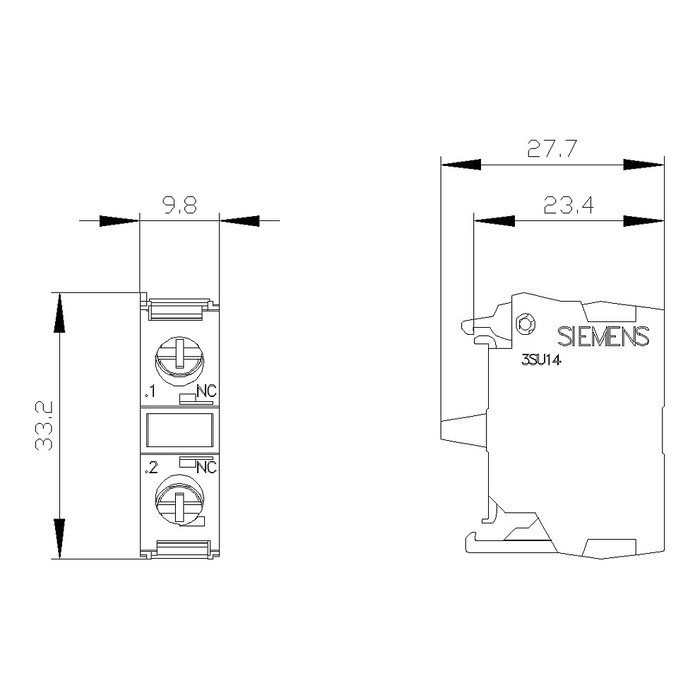 Siemens 3SU1400-1AA10-1CA0 Módulo de contacto con 1 contacto NC