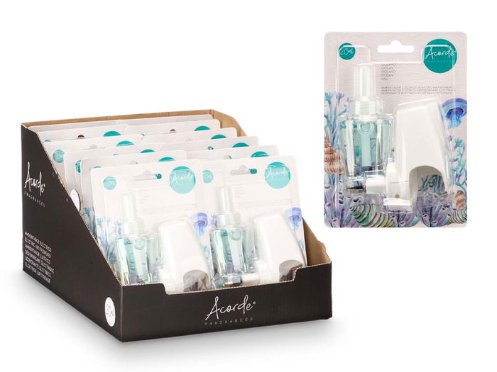 Acorde Ambientador Electrico 20ml Oceano 5x12x9 cm (Set de 24)