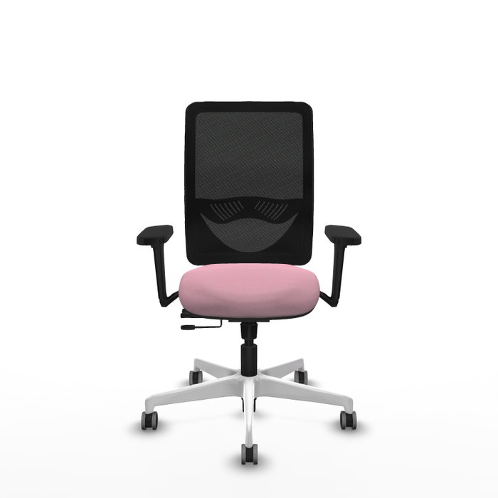 PIQUERAS Y CRESPO Silla de oficina Zulema Rosa y Negro con Brazos 3D