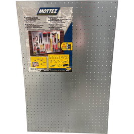 Mottez Chapa galvanizada perforada de 90 x 60 cm sin ganchos