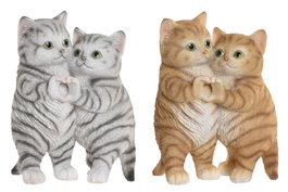 DKD Home Decor Figura de Resina Gatos Surtido de 2 Unidades