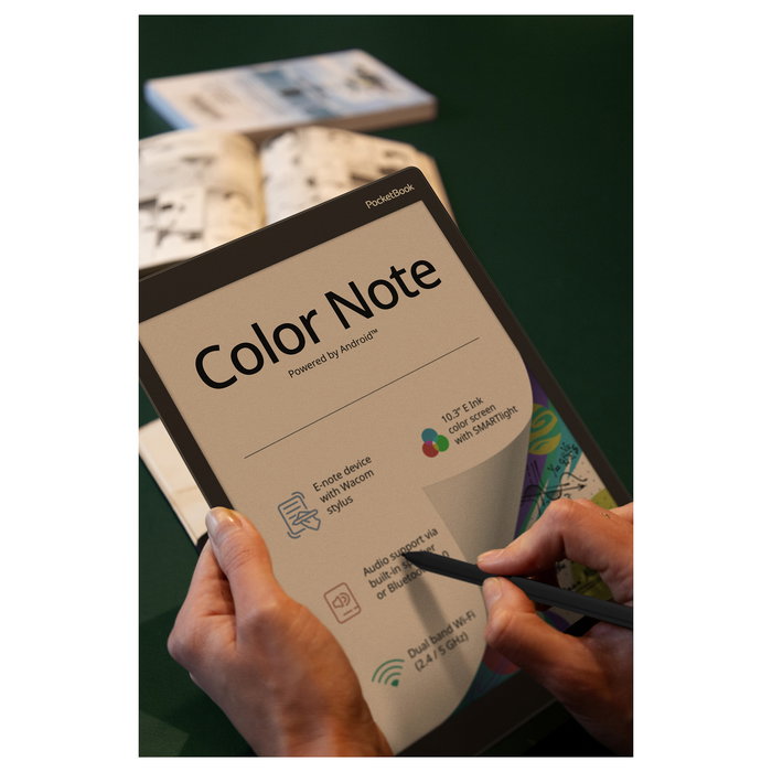 PocketBook Color Note Stormy Sea Lector de Libros Electrónicos 10.3" E Ink Kaleido Color 1404x1872px 32GB Android 12 USB-C Bluetooth 5.2