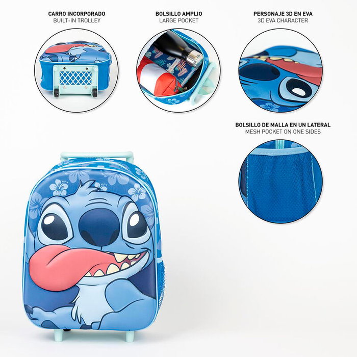 Cerdá 31cm Disney Stitch Trolley 25x31x10cm Cerdá 31cm Disney Stitch Trolley 25x31x10cm