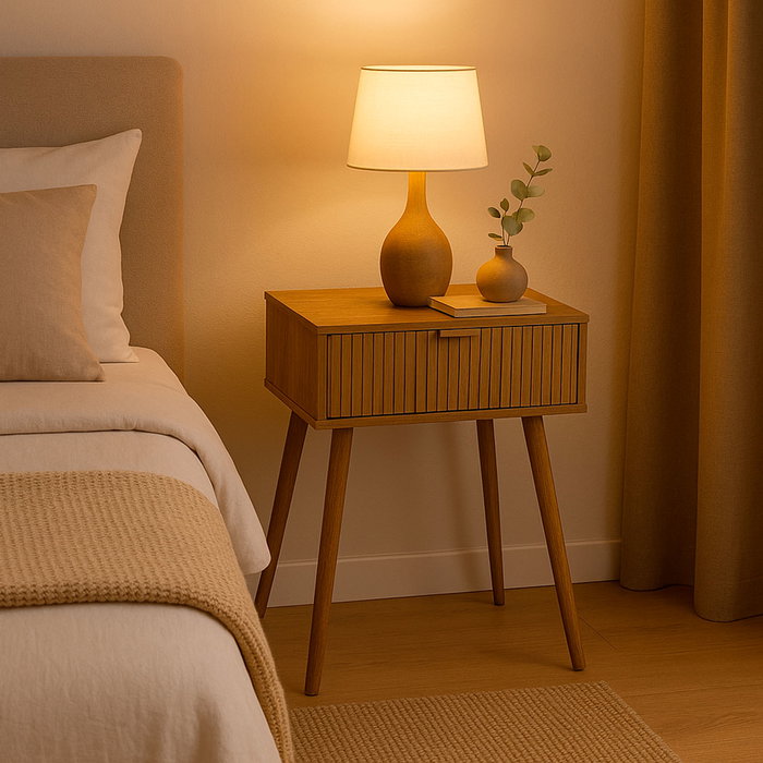 Versa Mesita de Noche Nolan Madera MDF 30x40x59 cm (2 Unidades)