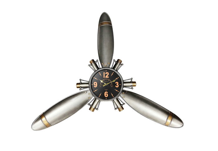 DKD Home Decor Reloj de Pared Bolai Avion 25 Vintage Plateado Dorado 7 x 106 x 121 cm DKD Home Decor Reloj de Pared Bolai Avion 25 Vintage Plateado Dorado 7 x 106 x 121 cm