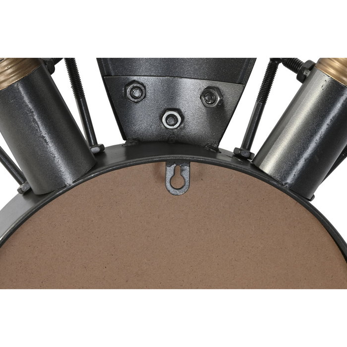 DKD Home Decor Reloj de Pared Hélice Avión Plateado