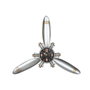 DKD Home Decor Reloj de Pared Hélice Avión Plateado