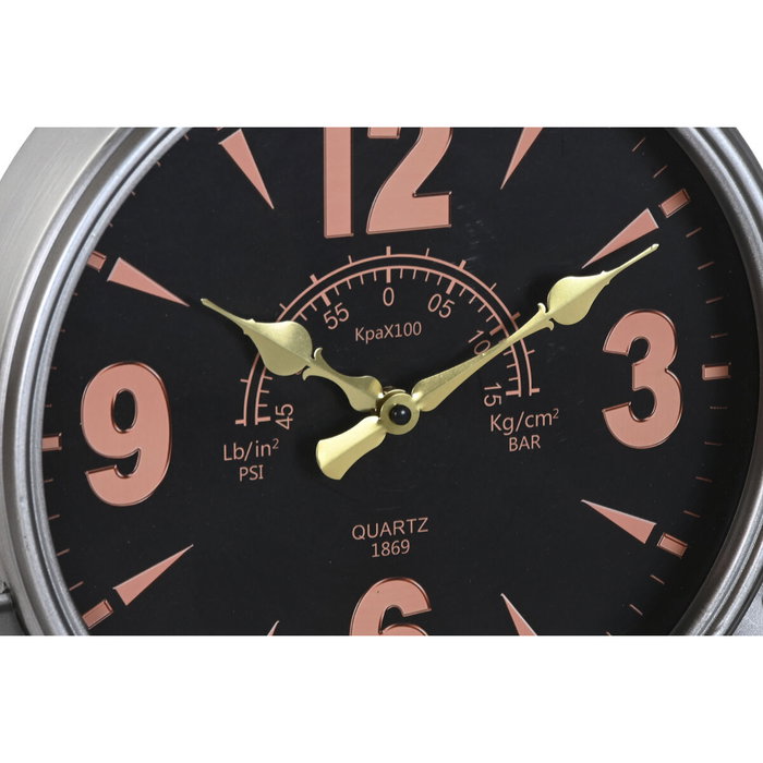 DKD Home Decor Reloj de Pared Hélice Avión Plateado