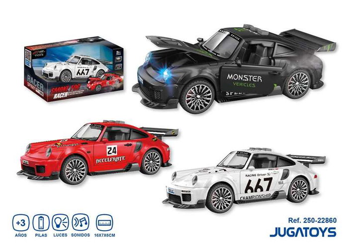 JugaToys Coche Porsche Spray Retrofit Inertia con luces y sonidos JugaToys Coche Porsche Spray Retrofit Inertia con luces y sonidos