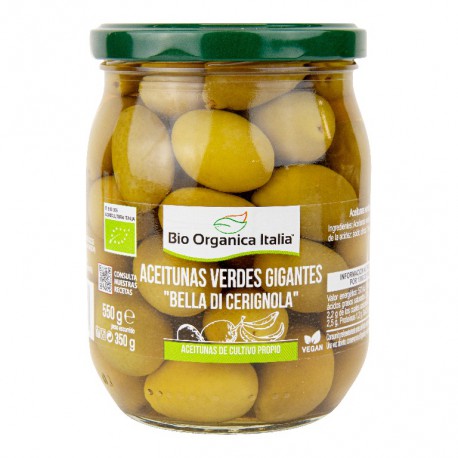 BIO ORGANICA ITALIA Aceituna Verde Gigante 550gr BIO BIO ORGANICA ITALIA Aceituna Verde Gigante 550gr BIO