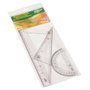 Faibo Juego de Geometría de 4 Piezas con Regla de 30cm, Escuadra, Cartabón y Semicírculo