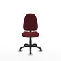 Silla de oficina Algarra con mecanismo Contacto permanente básico tapizada con Similpiel color Granate. Equipada con Base poliamida negra, Sin brazosy Topes