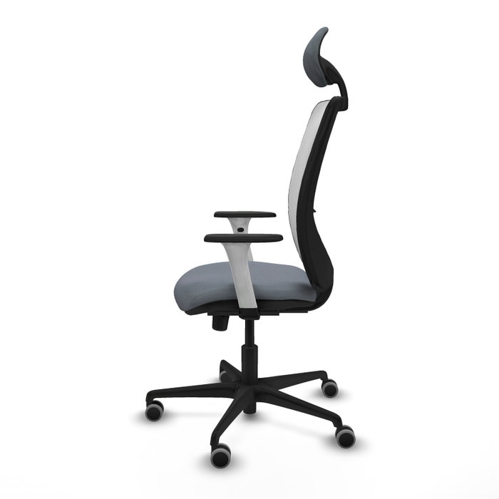 PIQUERAS Y CRESPO Silla de oficina Zulema con mecanismo Sincro, Gris y Blanco