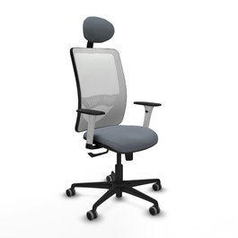 PIQUERAS Y CRESPO Silla de oficina Zulema con mecanismo Sincro, Gris y Blanco