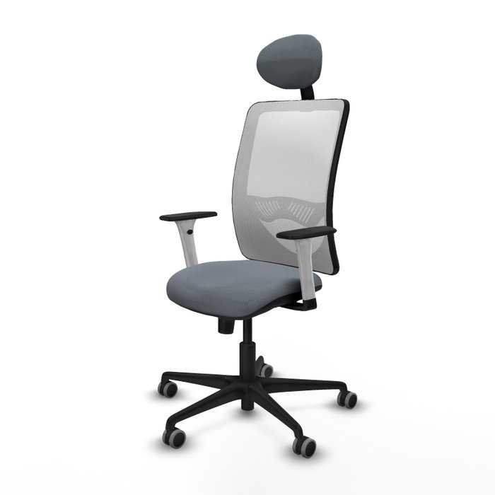 PIQUERAS Y CRESPO Silla de oficina Zulema con mecanismo Sincro, Gris y Blanco